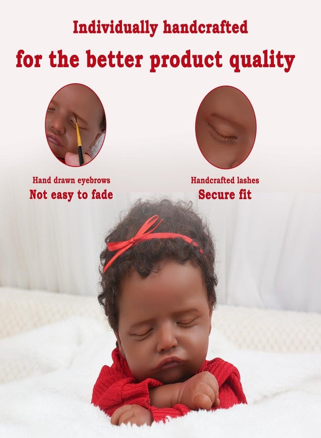 CHAREX Realistic 18 Inch Reborn Baby Doll - African American Sleeping Newborn Handcrafted Lifelike Black Skin Perfect for Kids Aged 3 and Up with Accessories - Image 3